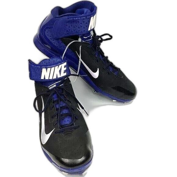 Nike Air Huarache Pro-Men's 16-Blue/Black Metal Baseball Cleats- 599235-014 -New - Picture 1 of 11